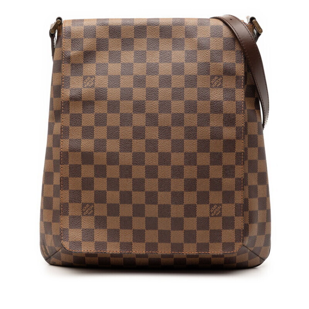 Louis Vuitton Damier Musette Crossbody Bag Brown Leather